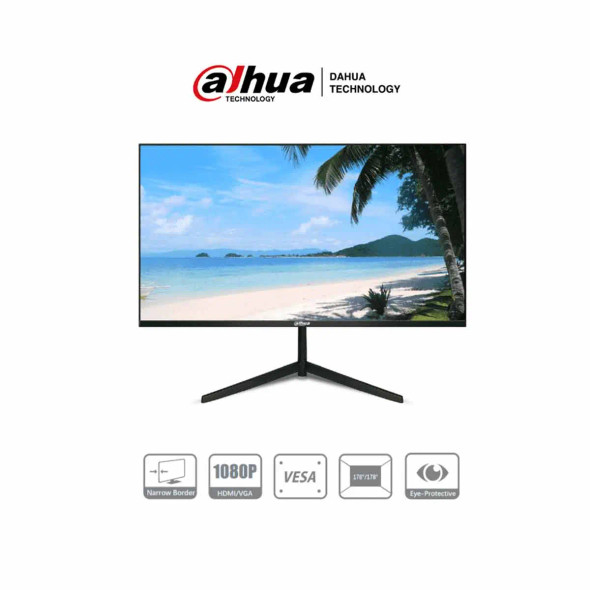DAHUA DHI-LM24-B200 - Monitor de 24 Pulgadas/ Full HD/ Especial para Videovigilancia/ Ideal para trabajo 24/7/ Marco Ultra delgado/ 178 Grados de Visualización/ Entrada HDMI&VGA/ VESA.