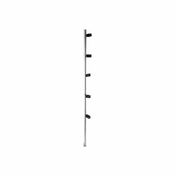 Yonusa Poste de esquina fabricado en tubo galvanizado con 5 aisladores instalados,Alto voltaje controlado para seguridad máxima intrusos Tubo acero galvanizado G60, alta resistencia corrosión.