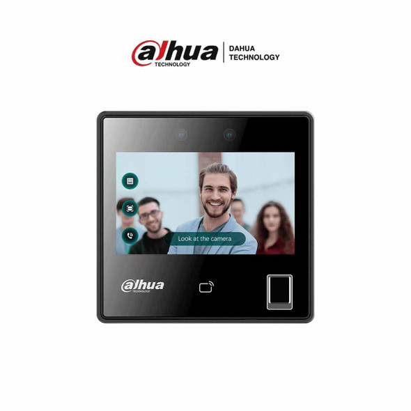 DAHUA ASI3214A-W - Control de acceso con reconocimiento facial y pantalla táctil de 4.3"/ 3,000 rostros/ 5,000 huellas y 3,000 tarjetas MIFARE. Rango de reconocimiento de 0.3 a 1.5 m/ WiFi/ TCP/IP/ Wiegand/ RS485/ P2P. FACT.