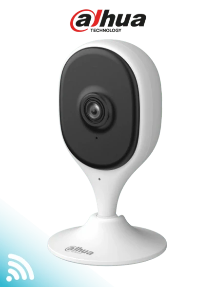 DAHUA DH-C3A - Cámara Wifi IP Cubo de 3MP con IA avanzada para detección de humanos y mascotas. Equipado con Wifi 6, emparejamiento por Bluetooth, audio bidireccional, IR de 10m, compresión H.265 y alarma de sonido