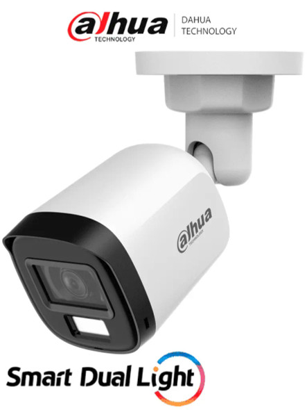 DAHUA DH-HAC-B2A21N-U-IL-A- Cámara Bullet de 2 Megapíxeles/ HDCVI X Plus/ Lente de 2.8 mm Apertura de Hasta 100°/ Micrófono Integrado/ Iluminador Dual Inteligente de Hasta 30Mts de IR y 20Mts Luz Calida/ Para Exterior IP67/ Metálica