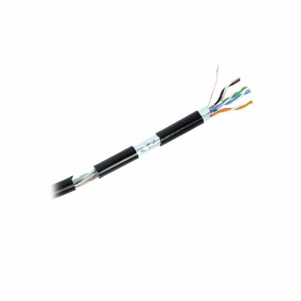 LINKEDPRO PRO-CAT-6-EXT Bobina de cable de 305 Metros Cat6+ CALIBRE 23 Exterior Blindado tipo FTP para CLIMAS EXTREMOS, UL, color Negro