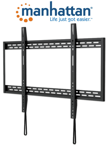 MANHATTAN 461993 - Soporte de Pared para Pantallas de 60 a 100 Pulgadas/ 100 Kg de Carga/ Fijo/ Acero de Alta Calidad/ VESA 200/ 300/ 400X200/ 400/ 600X400/ 800X400/ 800X600/ 900X600/ Certificaciones RoHS, UL/ 