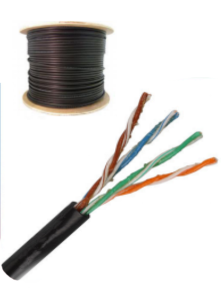 SAXXON OUTPCAT5EGCOPEXT- Cable UTP 100% cobre de 305M/ Categoria 5e con gel/ Exterior/ Color negro/ Para aplicaciones CCTV y redes
