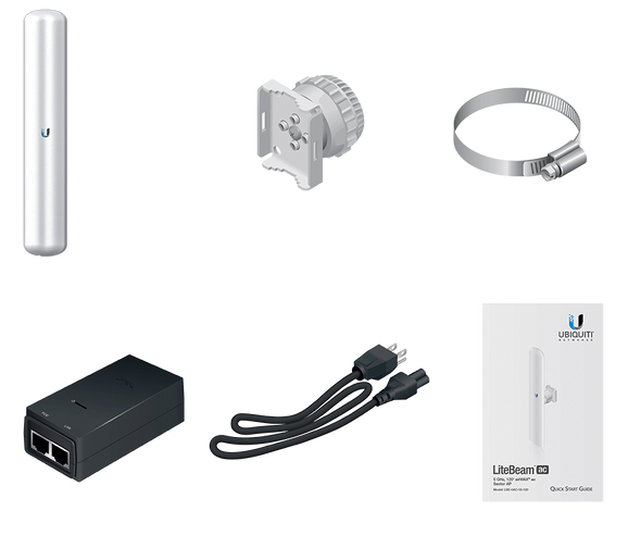 UBIQUITI LITEBEAM AC LAP-120 - Radio con antena integrada Airmax AC 5.8GHz para exterior con antena sectorial de 16 dBi y 120 grados de apertura. Potencia de transmisión de 25 dBm y rendimiento de hasta 450 Mbp.