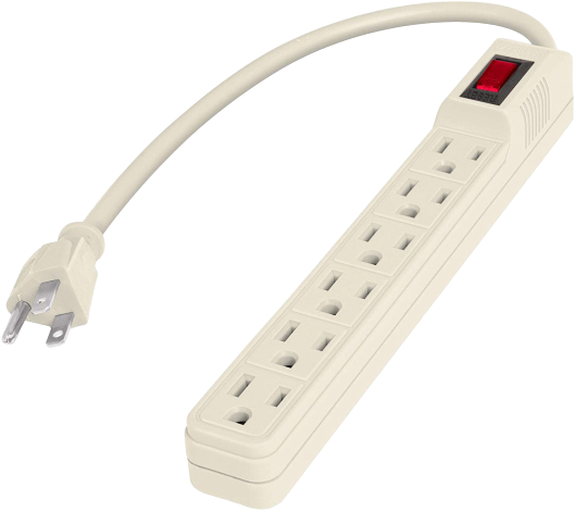VOLTECK MUL-6E MULTICONTACTO 6 ENTRADAS, fabricado en ABS y PVC Para uso en casa y oficina Interruptor on luz indicadora