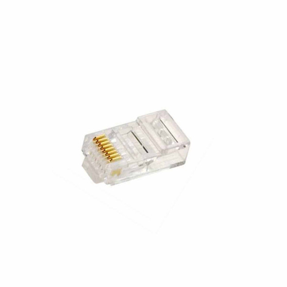 XCASE ACCCABLE27 PLUG UTP CAT5E /RJ45, Transparente de 8 contactos, para armar cables Ethernet y realizar instalaciones de redes de computadoras.