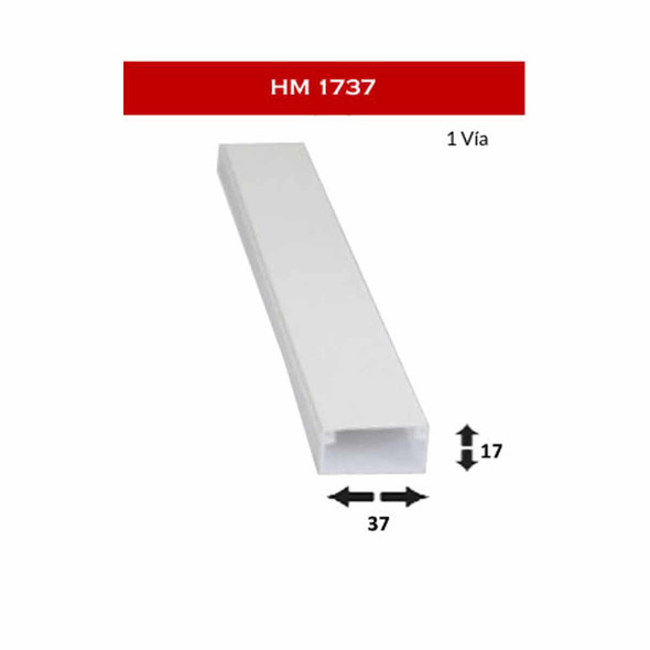 CANALETA PVC 17X37MM 2.5M 
