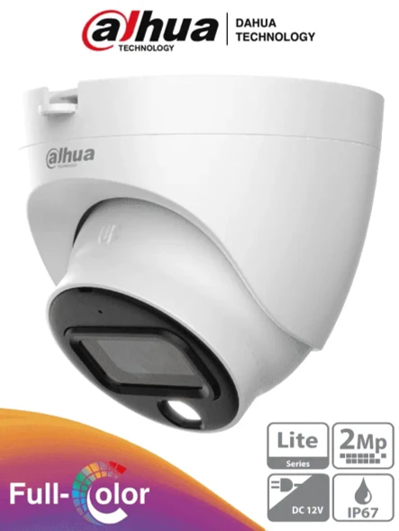 DAHUA DH-HAC-HDW1209TLQN-LED-0280B-S3 - Cámara Domo FullColor de 2 MP con resolución 1080p, lente de 2.8 mm y 106° de apertura. Ofrece visión nocturna de 30 metros, instalación rápida, protección IP67, tecnología Starlight y DWDR