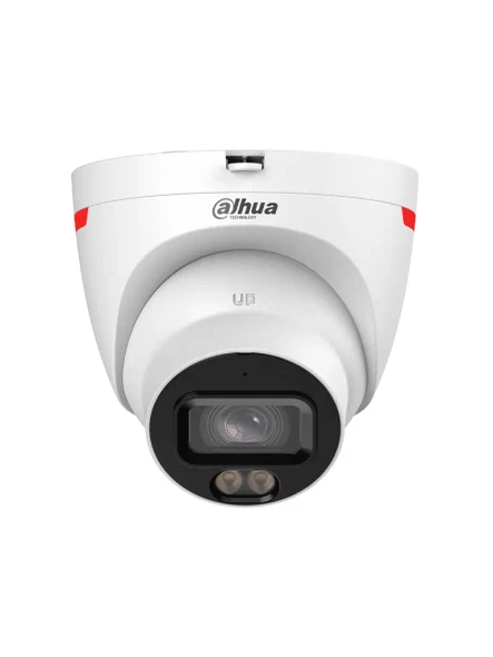 DAHUA DH-IPC-HDW2449T-S-PRO - Cámara IP Domo de 4 MP ofrece tecnología WizColor y WizSense con IA, SMD Plus, lente de 3.6 mm, micrófono integrado, WDR 120 dB, ranura MicroSD, PoE, y protección IP67.