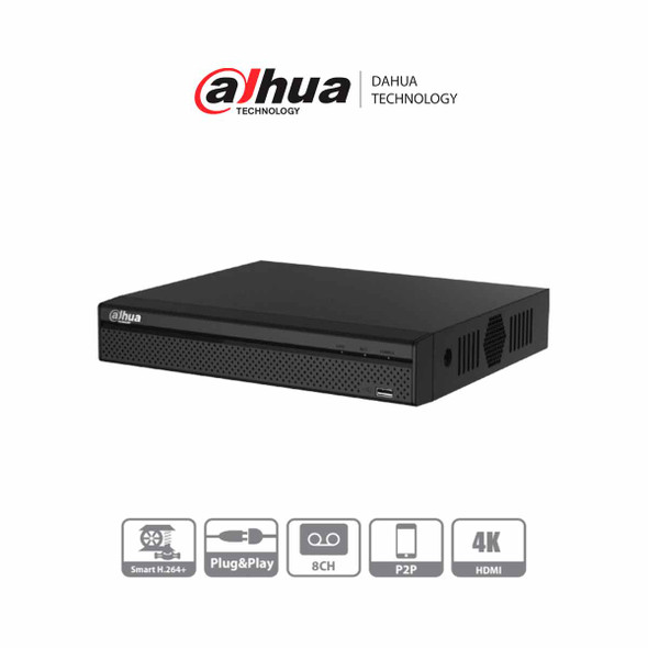 DAHUA DHI-XVR5108HS-4KL - DVR de 8 Canales 4k/ H.264/ 4 Canales IP Adicionales/ Máximo 12 Canales