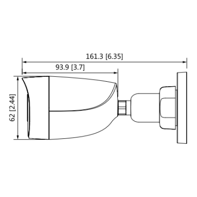 DAHUA HAC-HFW1200CN-A - Cámara Bullet 1080p/ Micrófono Integrado/ Lente de 2.8mm/ 30 Mts de Ir/ IP67/ Policarbonato/ CVI/CVBS/AHD/TVI/ BLC/HLC/DWDR 