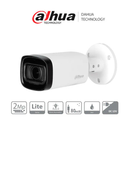 DAHUA HAC-HFW1200RN-Z-2712-S6 - Camara Bullet de 2 Megapixeles/ 1080p/ Lente Motorizado de 2.7 a 12 mm/ Super Adapt/ IR de 80 Metros/ Metalica/ IP67/ BLC/ HLC/ DWDR/ Soporta CVI/CVBS/AHD/TVI