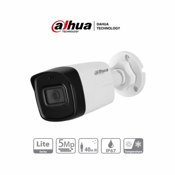 DAHUA HAC-HFW1500TL-28 - Camara Bullet de 5 Megapixeles/ Lente de 2.8 mm/ 111 Grados de Apertura/ IR de 40 Mts/ IP67/ Starlight/ DWDR/ Soporta: CVI/CVBS/AHD/TVI