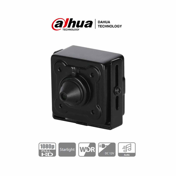 DAHUA HAC-HUM3201B-P - Cámara HDCVI Pinhole 1080p/2 Megapíxeles/ Lente de 2.8 MM/ 103 Grados de Apertura/ 1 Entrada de Audio/ WDR/ BLC/ HLC/ Starlight