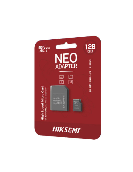HIKVISION HS-TF-C1/128G/NEO/A MEMORIA SD con Adaptador para Celular o Tablet/ Multipropósito / Clase 10 / 92 MB/s Lectura / 50 MB/s