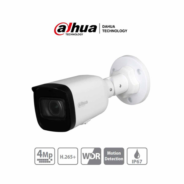 DAHUA IPC-HFW1431T1-ZS-S4 - Camara IP Bullet de 4 Megapixeles/ Lente Motorizado de 2.8 a 12mm/ H.265/ IR de 50 Metros/ WDR Real, 3D DNR/ Ranura para MicroSD/ IP67/ PoE  