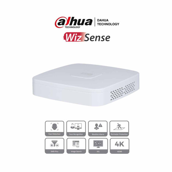 DAHUA NVR2116-I - NVR de 8 Megapixeles/ 16 Canales IP/ WizSense/ Rendimiento de 200 Mbps