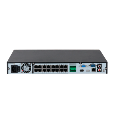 DAHUA NVR2216-16P-I2 - NVR de 8 Megapixeles /16 Canales IP/ WizSense/ 4k Con IA/ 16 Puertos PoE/ 2 Bahías de Discos Duros / 1 Ch de Reconocimiento Facial y FD/ 10 Bases de Datos de Rostros/ H.265+/ SMD Plus/ Soporta Camaras con IA