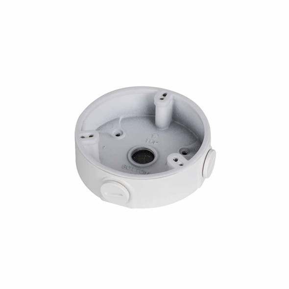 DAHUA PFA136 - Caja de conexiones para camaras domo DAHUA. El modelo PFA136 es una caja de conexiones impermeable para cámaras mini domo con anclaje en 4 puntos, construida de aluminio.