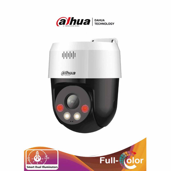 DAHUA SD2A200HB-GN-A-PV-S2 - Camara IP PT de 2 Megapixeles/ Full Color+Disuasion Activa/ Iluminador Dual Inteligente/ Lente fijo/ 30 Metros de Iluminación IR y Visible/ Audio 2 Vias/ IP66/ PoE/ Detección de Humanos/ Ranura MicroSD