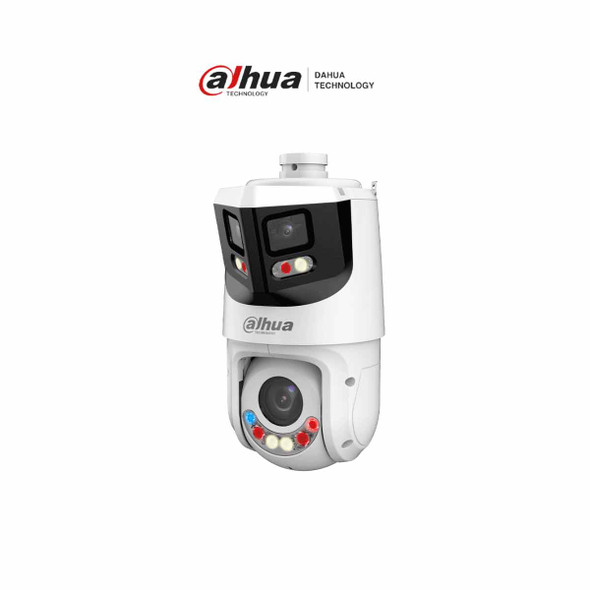 DAHUA SDT4E425-8P-GB-APV1-Cámara IP PTZ 8+4MP,8MP Vista Panorámica+4MP PT, TiOC WizSense, 25X Zoom, IR hasta100m, disuasión activa con Estrobo de Luz Roja y Azul, Altavoz Integrado, protección perimetral, Iluminador dual inteligent