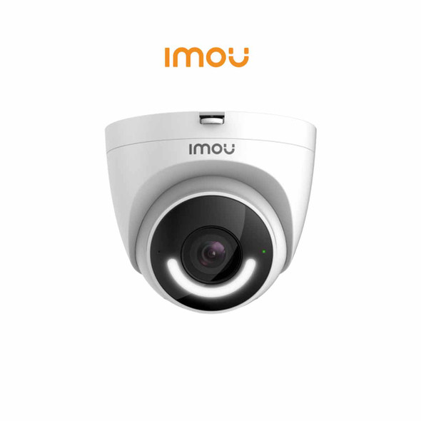 IMOU Turret (IPC-T26EN-0280B-imou) - Cámara IP Domo WiFi de 2MP con disuasión activa, sirena integrada, LED de alta potencia, micrófono, audio bidireccional, detección de humanos, IR 30m, IP67 y ranura MicroSD