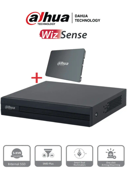 DVR DAHUA XVR1B04-I-SSD 4 Canales 1080P con SSD 512GB y WizSense