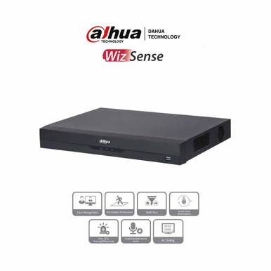 DAHUA XVR5216AN-I3 - DVR de 16 Canales de 5 Megapíxeles Lite/ WizSense/ H.265+/ 2 Bahías de Discos Duros/ 16 Canales + 8 Canales IP/ Hasta 24 Ch IP/ 2 Canales de Reconocimiento Facial/ Codificación IA/ SMD Plus/ Proteccion Perimetral