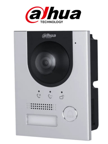 Dahua DHI-VTO2201F-P-S2 Frente de calle IP 2MP/ IK 07/ IP 65/ Control de Cerradura/ Aluminio/ Compatible con App DMSS/ Apertura remota/ Alimentación a 12V