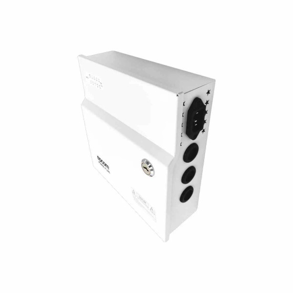 EPCOM PLK12DC8ABK Fuente de Poder con ajuste de voltaje de 11- 15 Vcc / 10 A / 9 Salidas / Capacidad de Batería de Respaldo / Requiere Batería / Voltaje de Entrada 96-264 Vca