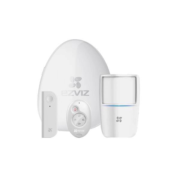 EZVIZ BS-113A Kit de Alarma Inalámbrico/ Incluye: 1 Hub, 1 Sensor PIR, 1 Detector de movimiento con acelerómetro y 1 Control Remoto/ Monitoreo por aplicación móvil EZVIZ