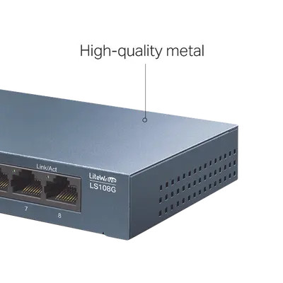 TP-LINK LS108G Switch de escritorio Gigabit de 8 puertos 10/100/1000Mbps,11.9 Mpps, 4000 Entradas, carcasa metálica