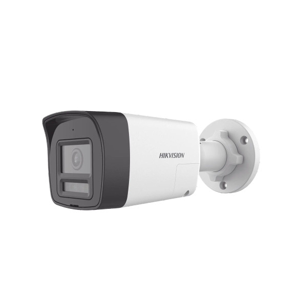 HIKVISION DS-2CE16K0T-LTS [Audio Bidireccional + Dual Light + ColorVu] Bala TURBOHD 3K (5 Megapixel) / Lente 2.8 mm Angulo de vision 112° / 30 mts IR EXIR + 20 mts Luz Blanca / Micrófono y Bocina Integrado / Exterior IP67 / Metal / dWDR