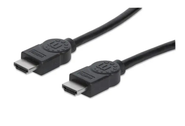 MANHATTAN 306133 Cable HDMI de Alta Velocidad / 4K@30Hz, 3D, HDMI Macho a HDMI Macho, Blindado, Negro, 5 m (16.5 ft.)