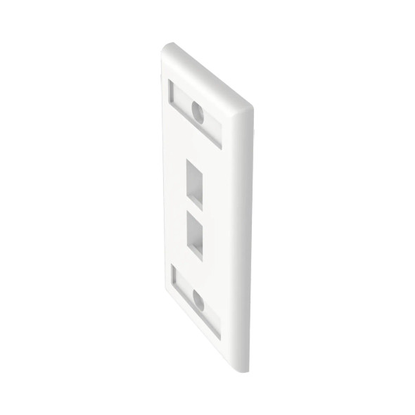 PANDUIT NK2FWHY Placa de Pared Vertical, Salida Para 2 Puertos Keystone, Con Espacios Para Etiquetas, Color Blanco