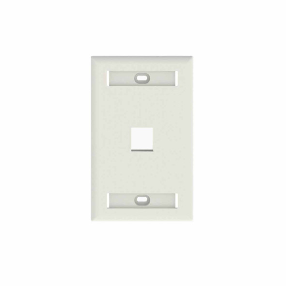 Placa de Pared Vertical, Salida Para 1 Puerto Keystone, Con Espacios Para Etiquetas, Color Blanco 