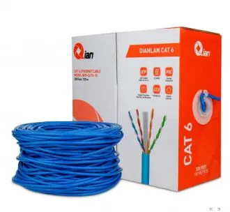 QIAN QHR-CAT6-10 BOBINA QIAN 100MTS /UTP CAT6 / INTERIOR/ AZUL/ 23 AWG / QHR-CAT6-10 - PRESENTACION EN CAJA - FABRICADO CON CONDUCTOR DE ALUMINIO RECUBIERTO DE COBRE - AISLAMIENTO DE PE 