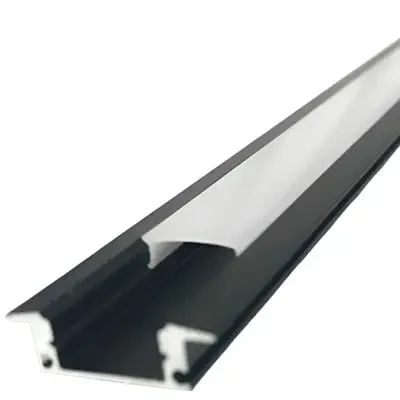 QOP Q07-02N PERFIL DE ALUMINIO PARA EMPOTRAR/ COLOR NEGRO/ 2 METROS/ CON TAPA