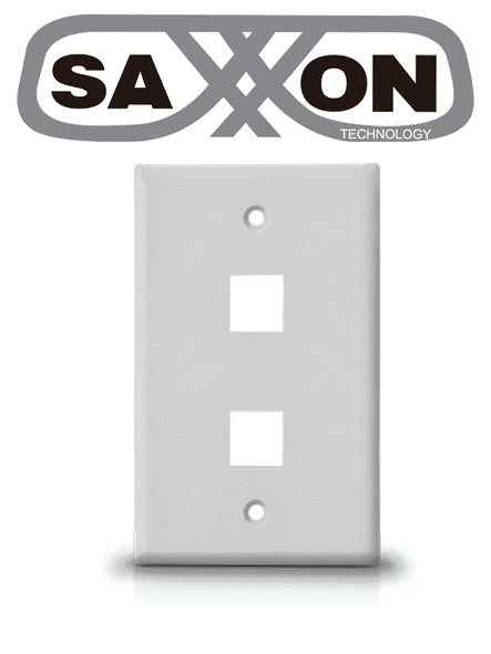 SAXXON A1752A - Placa de pared / Vertical / 2 Puertos tipo keystone / Color blanco