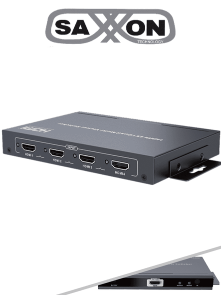 SAXXON LKV401MS- Switch de Video HDMI Multivista para 4 Entradas y 1 Salida/ Resolución 1080p@60Hz