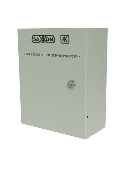 SAXXON PSU1213D8H- Fuente de Poder Profesional de 11 a 15 vcd/ 13 Amperes/ Para 8 Cámaras Hasta 4k/ 1.6 Amperes por Canal/ Protección contra Sobrecargas/ Filtro de Ruido por Canal/ Uso rudo/
