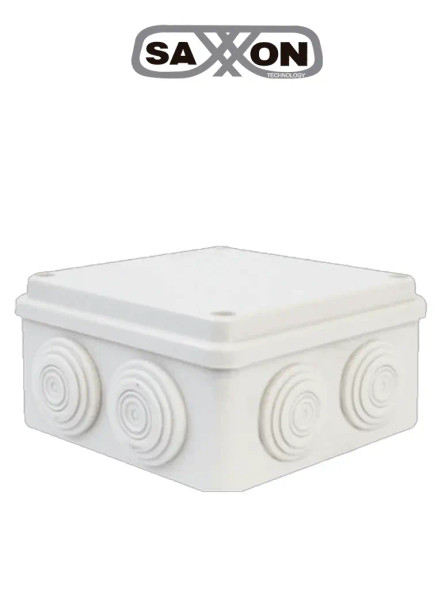 SAXXON SXWD015-7 - Caja de conexiones con 7 entradas / PVC libre de halógenos / Compatible con cámaras Bulet y Domo / Dimensiones internas 150 x 150 x 70 mm (Ancho x Alto x Fondo)