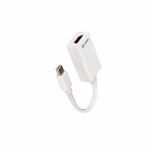 STEREN 506-410 ADAPTADOR DE MINI DISPLAYPORT/Thunderbolt Macho - HDMI Hembra, Blanco, Conecta tu Mac o PC a cualquier monitor, proyector o pantalla con entrada HDMI, de manera fácil.