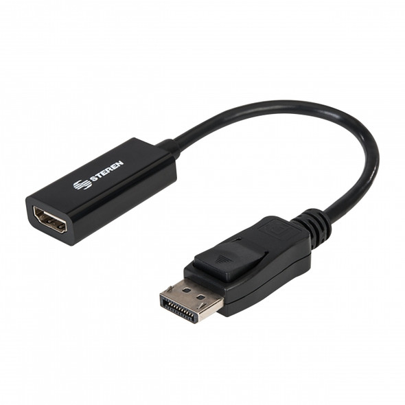 STEREN 506-450 ADAPTADOR DE DISPLAY PORT  ADAPTADOR DE DISPLAY PORT A HDMI,envía las señales de audio y video de tu PC o laptop a pantallas o monitores con entrada HDMI.