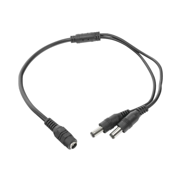 SYSCOM JRF51 Divisor de Energia 3.5 mm con 2 salidas de Jack macho,Duplique sus adaptadores de corriente con este conector de alimentación. Tendrá 2 salidas listas para usarse en sus dispositivos.