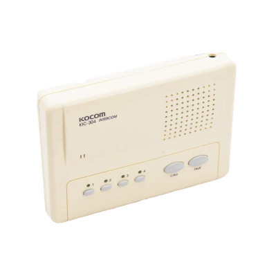 SYSCOM KIC-304 Sistema de intercomunicador manos libres para 4 extensiones/ Indicador LED para llamadas en línea Distancia máxima de 200 metros con cable 18 Consumo en comunicación 0.9W, reposo 