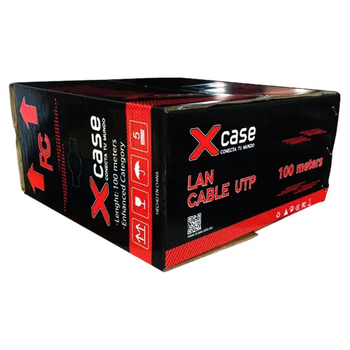 XCASE C10021DOFO Cable UTP Cat6 Negro 100 Metros CCA para Redes y Cableado Estructurado