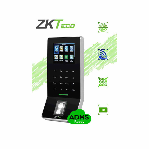ZKTECO F22ID - Control de Asistencia y Acceso Básico con Huella Digital BioID+ (3000), Tarjeta ID 125 kHz (5000), Registro de 30,000 Eventos, Conexión Ethernet y WiFi 