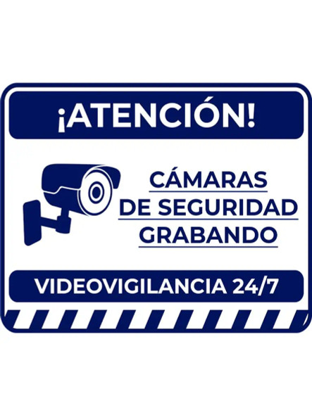 SAXXON 55101515 - Letrero de video vigilancia 24/7 , Medida 17 x 21.8 cm , Estireno Calibre 30